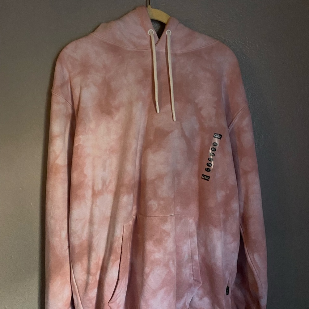 PINK TIE DYE THICK HOODIE